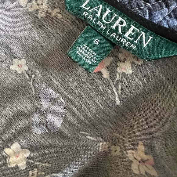 Lauren Ralph Lauren Tahiya Floral Print Dress Ruffle Long Sleeve Viscose Sz 6 . - Picture 14 of 14